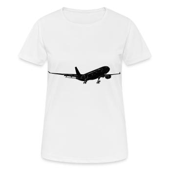 Thousands of aircraft land or take off every day - Women's Breathable T-Shirt - white - Front - AI Model Female 172 dark (172cm)