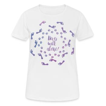 Never walk alone! - Frauen T-Shirt atmungsaktiv - Weiß - Vorne - AI Model Female 172 dark (172cm)