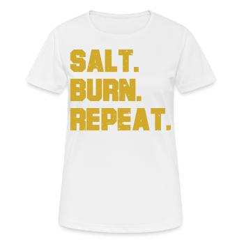 Salt. Burn. Repeat. Funny Supernatural Spirit Tee - Frauen T-Shirt atmungsaktiv - Weiß - Vorne - AI Model Female 172 dark (172cm)