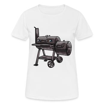 BBQ Smoker Smoken Grillen Griller Grill Geschenk - Frauen T-Shirt atmungsaktiv - Weiß - Vorne - AI Model Female 172 dark (172cm)