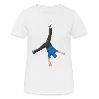 Breakdance Breaking Breaker Hip Hop Break Geschenk - Frauen T-Shirt atmungsaktiv - Weiß - Vorne - AI Model Female 172 dark (172cm)