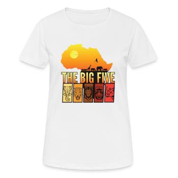 the big five afrika safari - Frauen T-Shirt atmungsaktiv - Weiß - Vorne - AI Model Female 172 dark (172cm)