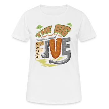 The BIG FIVE - Frauen T-Shirt atmungsaktiv - Weiß - Vorne - AI Model Female 172 dark (172cm)