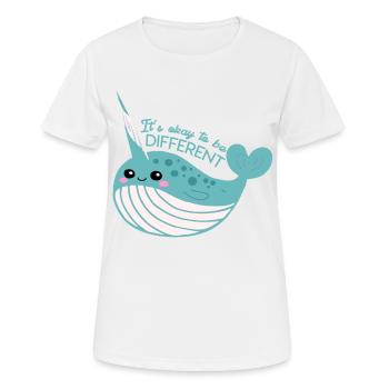 C’est normal d’être différent - T-shirt respirant Femme - blanc - Devant - AI Model Female 172 dark (172cm)