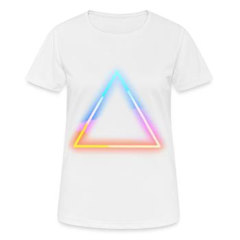 Néon lumineux moderne trois coin - T-shirt respirant Femme - blanc - Devant - AI Model Female 172 dark (172cm)