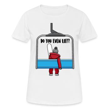 Skiing skier skiing snowboard lift gift - Women's Breathable T-Shirt - white - Front - AI Model Female 172 dark (172cm)