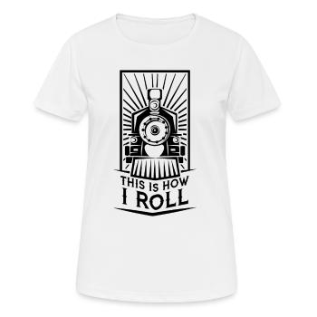 Zug Lokomotive Dampflok Eisenbahn Bahn Geschenk - Frauen T-Shirt atmungsaktiv - Weiß - Vorne - AI Model Female 172 dark (172cm)