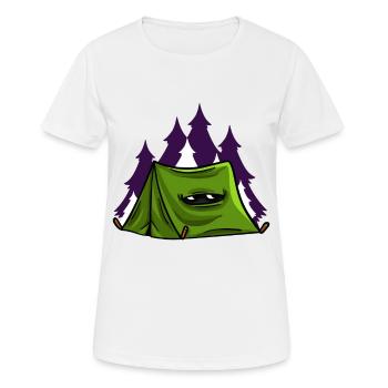Camping Zelten Wandern Camper Menschen Geschenk - Frauen T-Shirt atmungsaktiv - Weiß - Vorne - AI Model Female 172 dark (172cm)