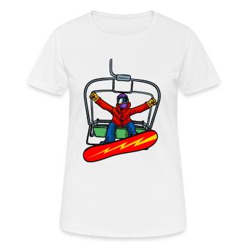 Skiing skier skiing snowboard lift gift - Women's Breathable T-Shirt - white - Front - AI Model Female 172 dark (172cm)