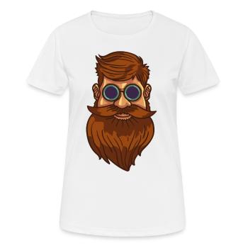 Bearded Bearded Bearded Hipster Full Beard Gift - Women's Breathable T-Shirt - white - Front - AI Model Female 172 dark (172cm)