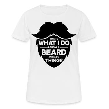 Bearded Bearded Bearded Hipster Full Beard Gift - Women's Breathable T-Shirt - white - Front - AI Model Female 172 dark (172cm)