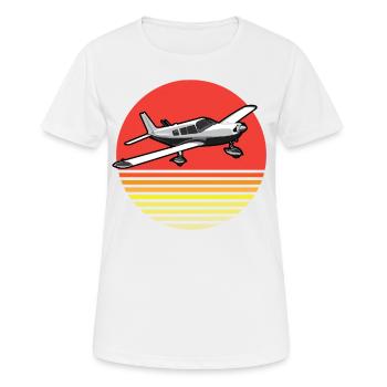 Luftfahrt Piper Retro - Frauen T-Shirt atmungsaktiv - Weiß - Vorne - AI Model Female 172 dark (172cm)