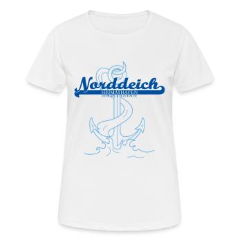 Heimathafen Norddeich - Frauen T-Shirt atmungsaktiv - Weiß - Vorne - AI Model Female 172 dark (172cm)