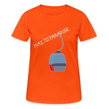Wintersport Ski Snowboard Skifahren Geschenk - Frauen T-Shirt atmungsaktiv - Neonorange - Vorne - AI Model Female 172 dark (172cm)