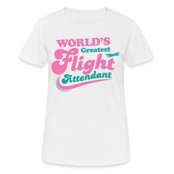 Hôtesse de l'air - Meilleure hôtesse de l'air du monde - T-shirt respirant Femme - blanc - Devant - AI Model Female 172 dark (172cm)