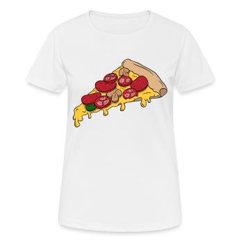 Pizza Pizzeria Pizzeria Italie Salami Fromage Cadeau - T-shirt respirant Femme - blanc - Devant - AI Model Female 172 dark (172cm)