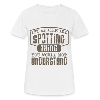 Plane Spotter - Frauen T-Shirt atmungsaktiv - Weiß - Vorne - AI Model Female 172 dark (172cm)