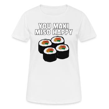 Sushi Maki Nigiri Chinesisch Stäbchen Geschenk - Frauen T-Shirt atmungsaktiv - Weiß - Vorne - AI Model Female 172 dark (172cm)