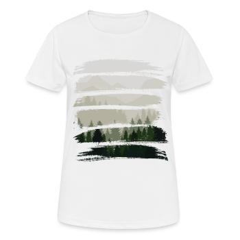 Forest strips - Women's Breathable T-Shirt - white - Front - AI Model Female 172 dark (172cm)