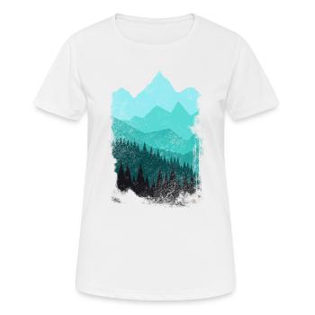 Randonnée pour les amoureux de la nature Forêts et montagnes Moderne - T-shirt respirant Femme - blanc - Devant - AI Model Female 172 dark (172cm)