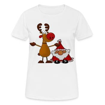 équipe de Noël - T-shirt respirant Femme - blanc - Devant - AI Model Female 172 dark (172cm)