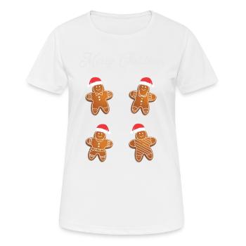 Merry Christmas Christmas gingerbread men - Women's Breathable T-Shirt - white - Front - AI Model Female 172 dark (172cm)