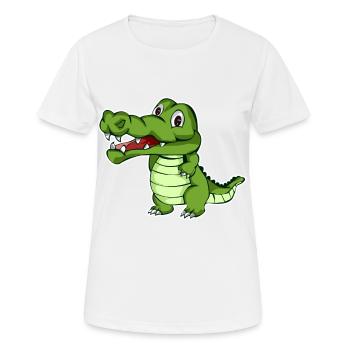 alligator crocodile crocodil nile motif chemise enfant - T-shirt respirant Femme - blanc - Devant - AI Model Female 172 dark (172cm)