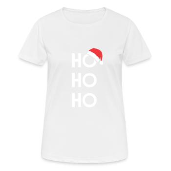 HoHoHo Weihnachtsmütze - Frauen T-Shirt atmungsaktiv - Weiß - Vorne - AI Model Female 172 dark (172cm)