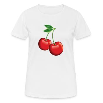 Red Cherries Cherries Cherries Cherry - Women's Breathable T-Shirt - white - Front - AI Model Female 172 dark (172cm)