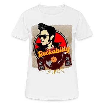 Rockabilly - Frauen T-Shirt atmungsaktiv - Weiß - Vorne - AI Model Female 172 dark (172cm)