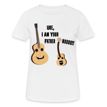 Uke I Am Your Father T Shirt Ukulele Guitar Music - Frauen T-Shirt atmungsaktiv - Weiß - Vorne - AI Model Female 172 dark (172cm)