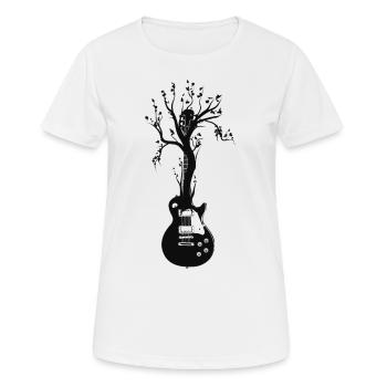 T-shirt lisse pour guitare - T-shirt respirant Femme - blanc - Devant - AI Model Female 172 dark (172cm)
