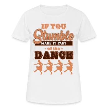 Danse en ligne, bottes de danse en ligne - T-shirt respirant Femme - blanc - Devant - AI Model Female 172 dark (172cm)