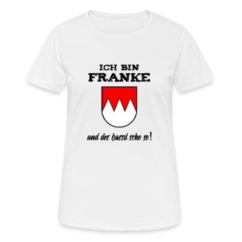 Franke Und Des Bassd Scho So - Frauen T-Shirt atmungsaktiv - Weiß - Vorne - AI Model Female 172 dark (172cm)