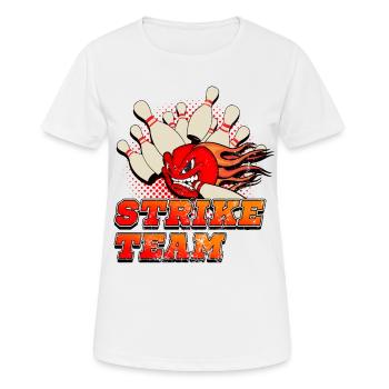 Bowling, Bowling strike - Frauen T-Shirt atmungsaktiv - Weiß - Vorne - AI Model Female 172 dark (172cm)