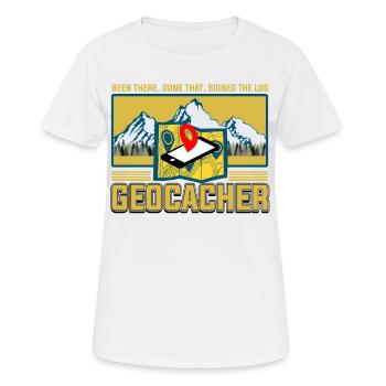 geocaching - Frauen T-Shirt atmungsaktiv - Weiß - Vorne - AI Model Female 172 dark (172cm)