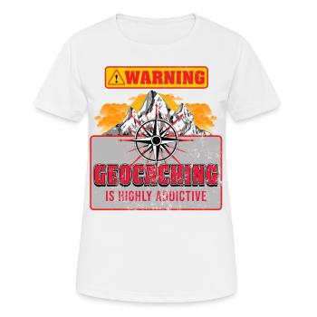 Geocaching - Frauen T-Shirt atmungsaktiv - Weiß - Vorne - AI Model Female 172 dark (172cm)