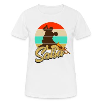 Salsa - Frauen T-Shirt atmungsaktiv - Weiß - Vorne - AI Model Female 172 dark (172cm)