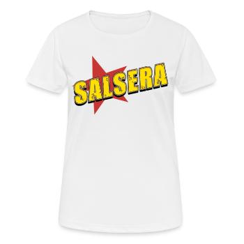 Salsa - Frauen T-Shirt atmungsaktiv - Weiß - Vorne - AI Model Female 172 dark (172cm)