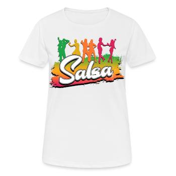 Salsa - Frauen T-Shirt atmungsaktiv - Weiß - Vorne - AI Model Female 172 dark (172cm)