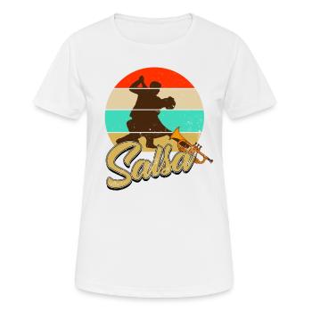 Salsa - Frauen T-Shirt atmungsaktiv - Weiß - Vorne - AI Model Female 172 dark (172cm)