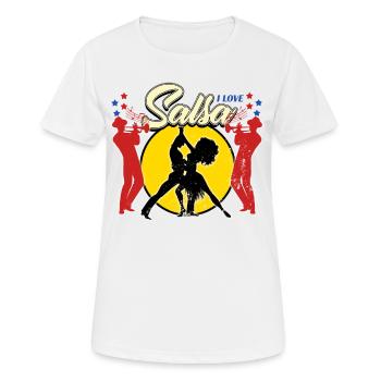 Salsa - Frauen T-Shirt atmungsaktiv - Weiß - Vorne - AI Model Female 172 dark (172cm)