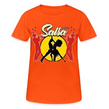 Salsa - Frauen T-Shirt atmungsaktiv - Neonorange - Vorne - AI Model Female 172 dark (172cm)