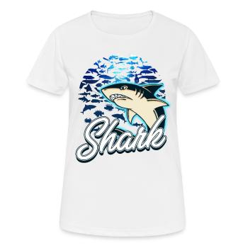 shark - Women's Breathable T-Shirt - white - Front - AI Model Female 172 dark (172cm)