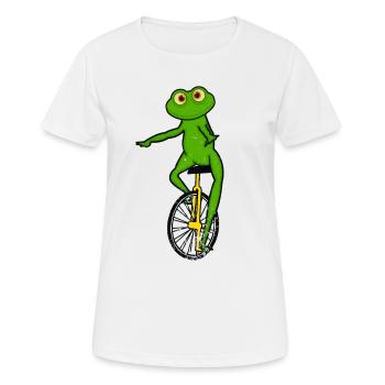 Monocycle, grenouille monocycle - T-shirt respirant Femme - blanc - Devant - AI Model Female 172 dark (172cm)