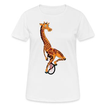 Monocycle, girafe monocycle - T-shirt respirant Femme - blanc - Devant - AI Model Female 172 dark (172cm)