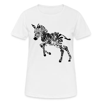 Zèbre - T-shirt respirant Femme - blanc - Devant - AI Model Female 172 dark (172cm)
