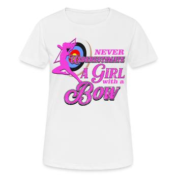 tir à l'arc - T-shirt respirant Femme - blanc - Devant - AI Model Female 172 dark (172cm)