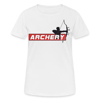 Bogenschießen - Frauen T-Shirt atmungsaktiv - Weiß - Vorne - AI Model Female 172 dark (172cm)