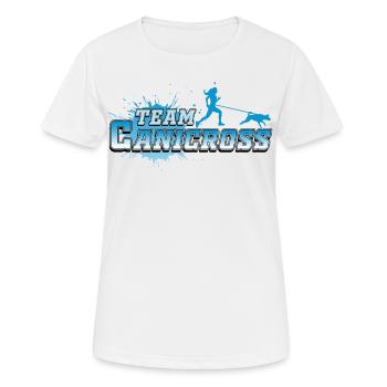 Hundesport, Canicross - Frauen T-Shirt atmungsaktiv - Weiß - Vorne - AI Model Female 172 dark (172cm)